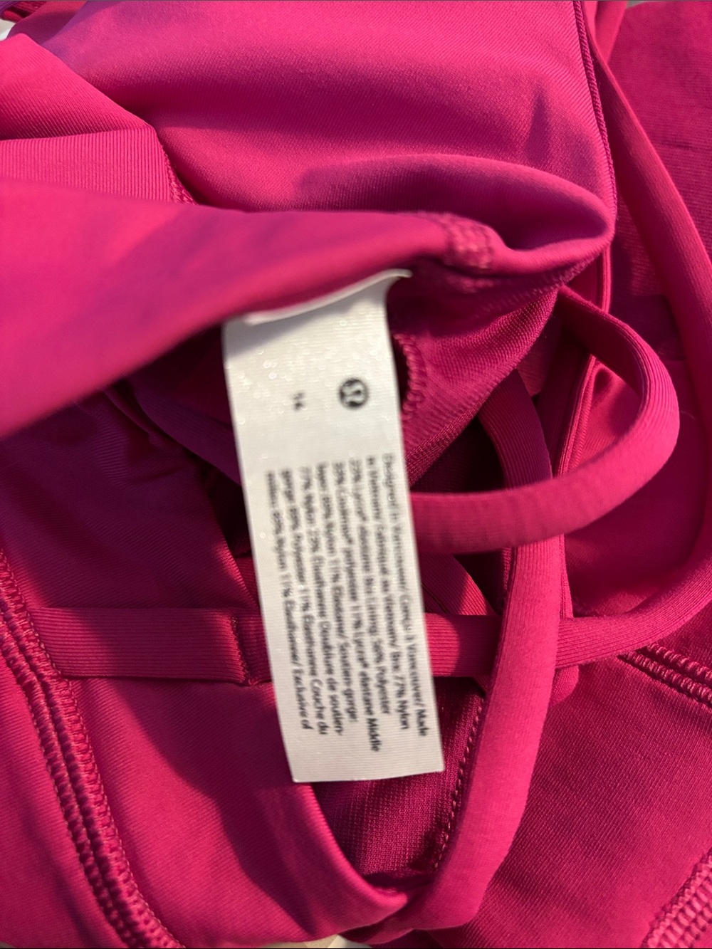 Lululemon Energy Bra Long Line B/C, Ripened Raspberry, Size 14 - Picture 4 of 5